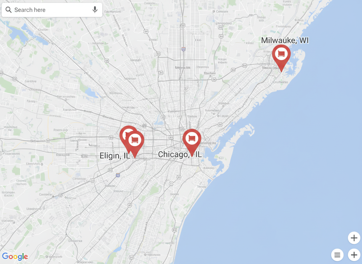Dealer coverage map